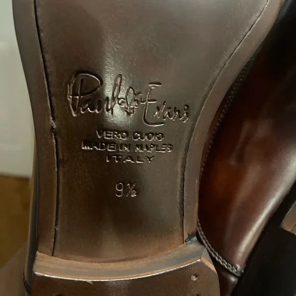 Paul Evans Dark Brown Leather Cagney II Stitched Cap-Toe Oxfords Sz 9.5 - Picture 2 of 15